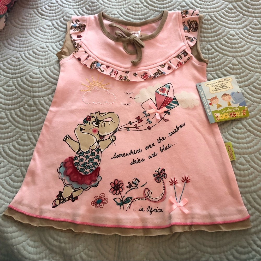 Hooligans Pink Elephant Tunic/Dress size 2/3